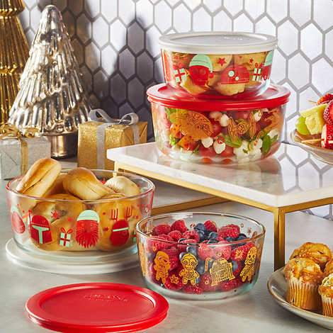 Pyrex Glass 8-piece Decorated Food Storage Set