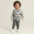 thumbnail image 2 of Suilloe Toddler Boys Hoodless Sweatshirts Cartoon Excavator Print Long Sleeve Hoodies Pullover Casual Round Neck Fashion No Hood Sweatshirt For Toddler And Youth，6-7Y, 2 of 8