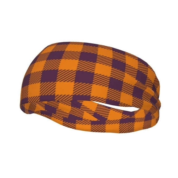 Junzan Fall Buffalo Plaid for Sweatbands Sports Headband for Men & Women - Moisture Wicking Athletic Headbands for Tennis, Basketball, Running, Gym, Working Out