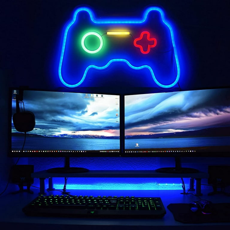 Gamepad Neon Sign Light Bedroom Wall Decor Gaming Lights Teen Boys ...