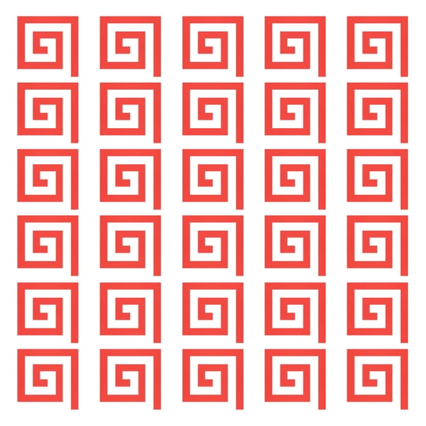 Espejo Pared Calcomanías Unique Bargains 60uds Cuadrado Espiral Rojo 5cm