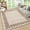 Light Camel, variant on Large Scalloped Area Rug Geometric Carpet, Washable Stain Resistant Rugs for Dining Room, Home Office, Family Room, Nursery