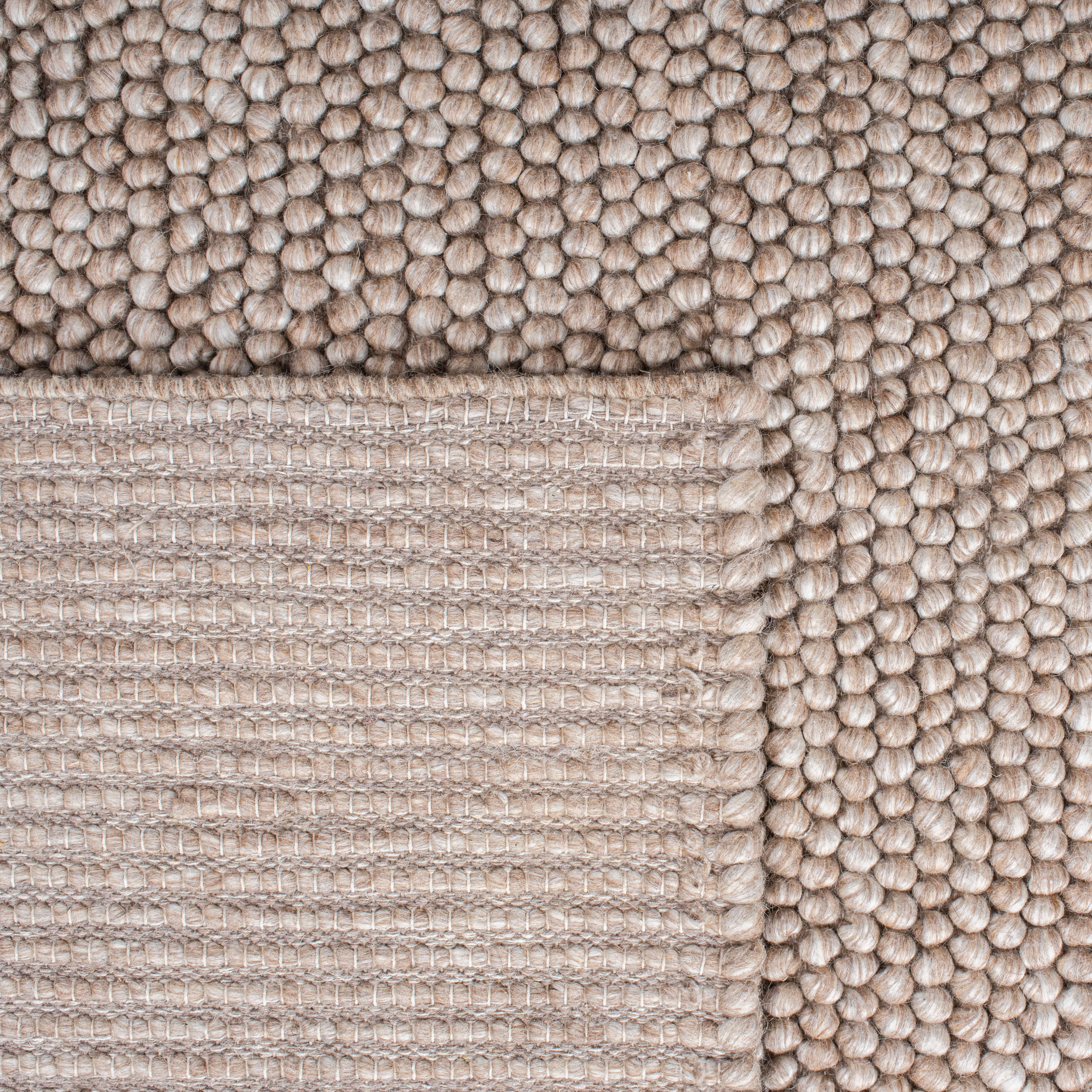 SAFAVIEH Natura Feride Geometric Area Rug, Brown, 8' x 8' Square - Scandinavian Design, Brown, Handmade Wool Blend, Ideal for Living Room, Bedroom, Dining Space