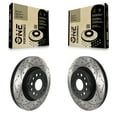 thumbnail image 1 of DS-One Front Coated Drilled Slotted Disc Brake Rotors Pair for Car Ram 1500 KD-100432, 1 of 11
