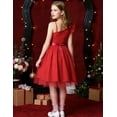 thumbnail image 5 of Oudiya Girls Spring One Shoulder Dresses Ruffle Sleeveless Formal Birthday Party Tulle Belted Dress for Kids 4-12Y, 5 of 7