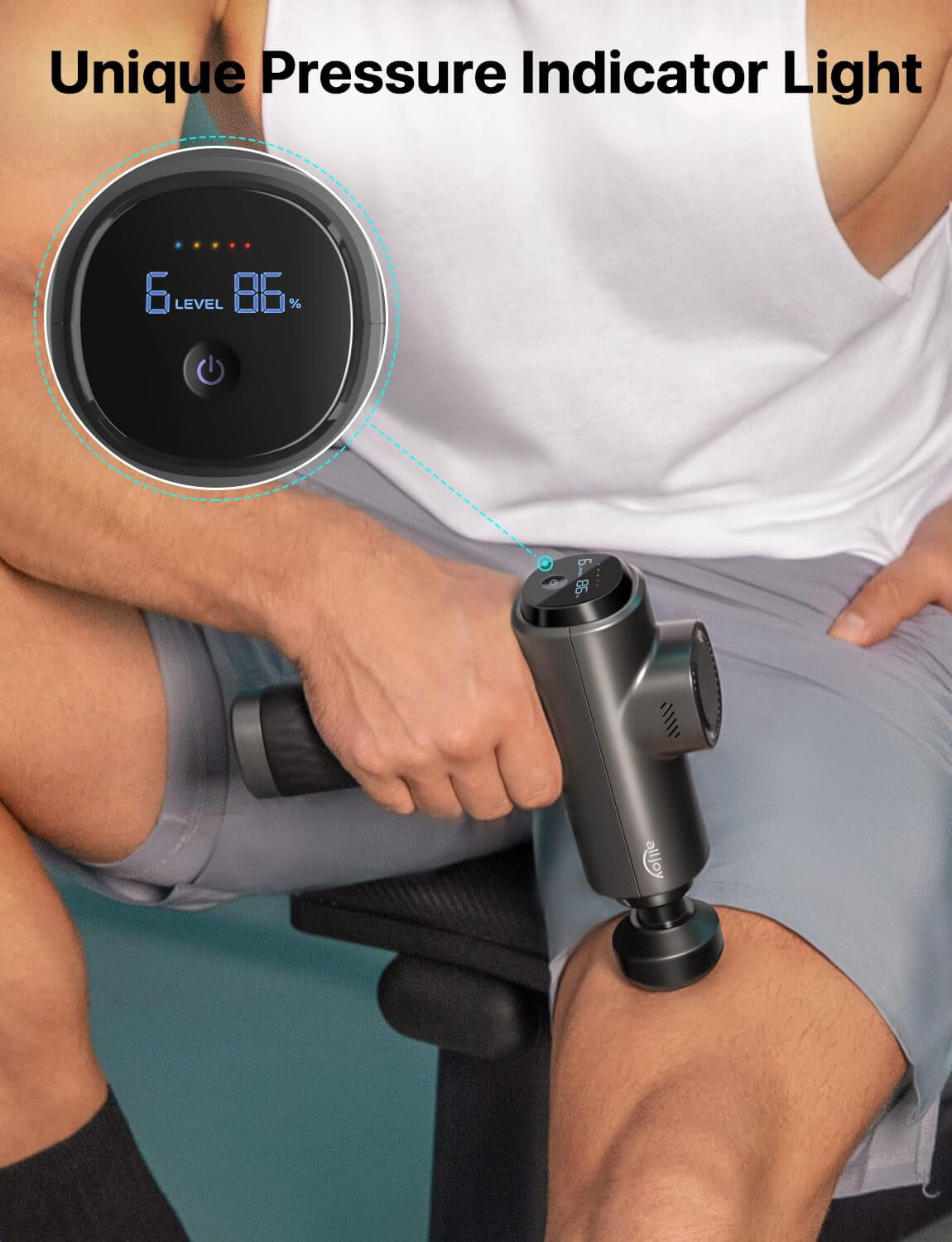 ALLJOY Massage Gun Deep Tissue Muscle with Metal Head, Professional Powerful Muscle Massager Gun for Athletes, Electric Massager Gun for Pain Relief, with Carry Case