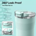 thumbnail image 2 of LTMATE Travel Coffee Mug 12 oz, Insulated Coffee Cups with Flip Lid, Stainless Steel Coffee Mugs Spill Proof, Double Wall Vacuum Tumblers, Reusable To Go Mug for Hot/Ice Coffee Tea - Green, 2 of 6
