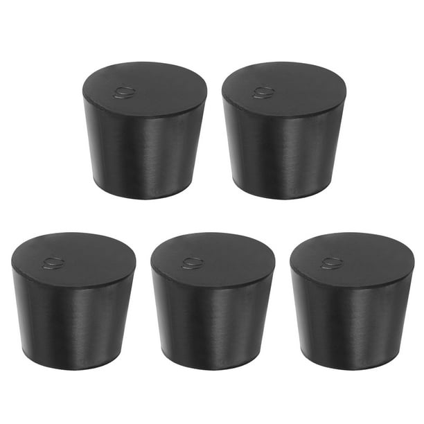 Tapones de goma sólidos Uxcell, tapones de sellado de goma cónicos para laboratorio, tapones de tubo de ensayo para sellar frascos de tubo de agua negros 7#