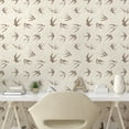 thumbnail image 3 of Ambesonne Abstract Peel & Stick Wallpaper for Home, Flying Birds, 13"x100", Beige Brown, 3 of 6