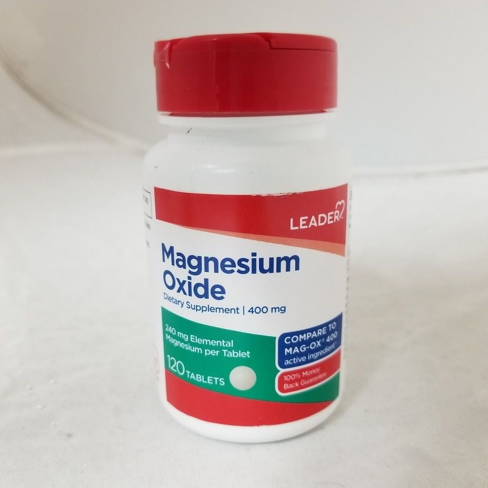 Leader Magnesium Oxide Tablets, 400mg, 120ct