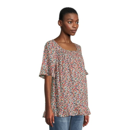 

Destination Maternity Women s Maternity Smocked Woven Top Sizes S-2XL