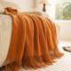 thumbnail image 1 of Hotel Solid Color Bed end Towel Blanket Solid Color Flag(Orange,70*230cm) Shawl blanket, sofa blanket, 1 of 5