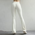 thumbnail image 2 of Sevpuikl Women High Waist Bootcut Flaring Leggings Butt Lifting Tummy Control Solid Color for Yoga Dancing Fitness(White,XL), 2 of 5