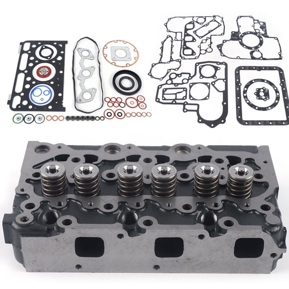 Miumaeov D1503 Engine Complete Cylinder Head Assemly w/Gasket Kit for Kubota KX91-3 U35 R420 L2900 L3000 Excavator