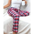 thumbnail image 2 of Active Club Cotton-Blend Flannel Pajama Pants for Women, Flannel Plaid PJ Pants for Women for Sleep and Lounge, Womens PJ Bottoms (Red Pink, X-Large), 2 of 5