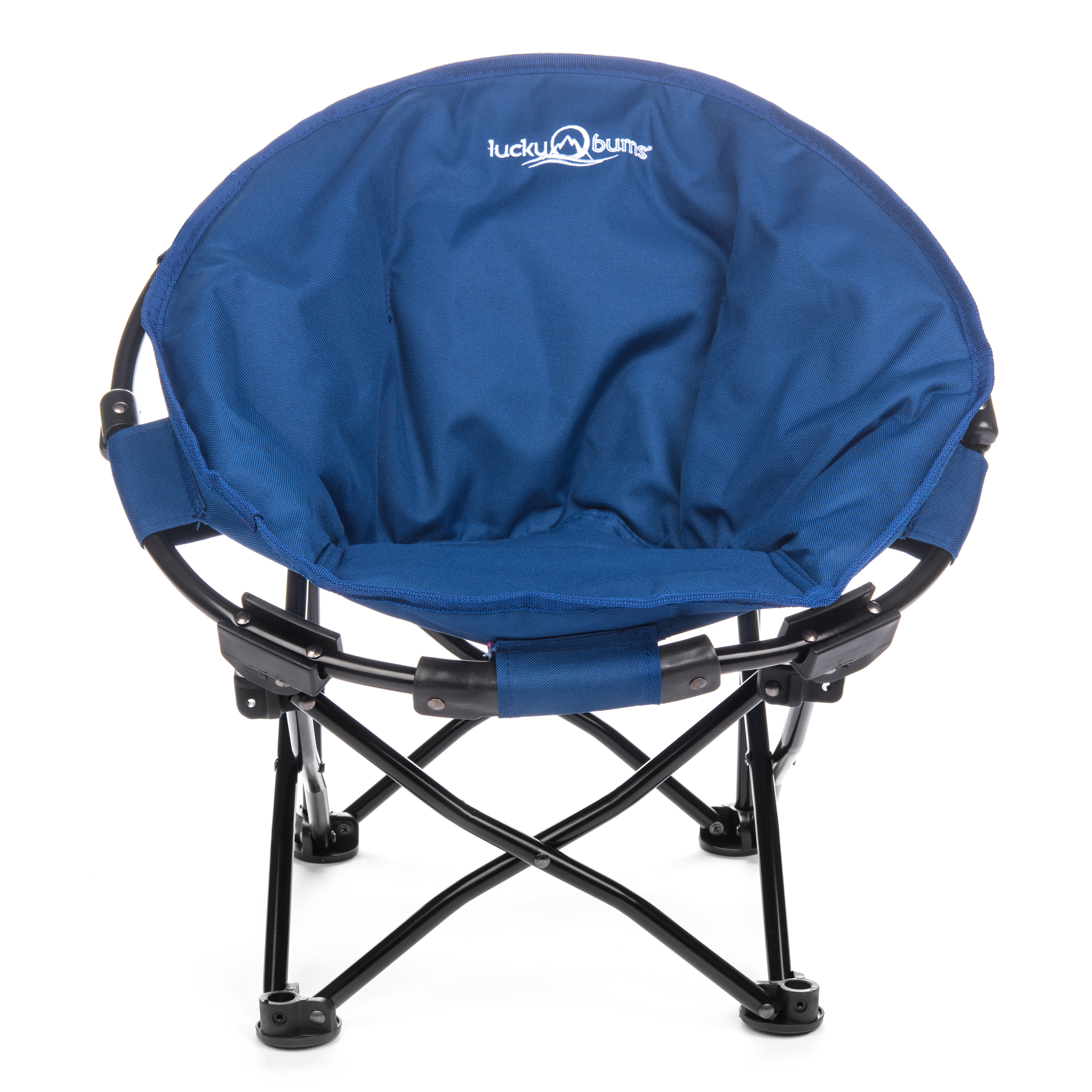 Lucky Bums Moon Camp Kids Adult Indoor Outdoor Comfort Lightweight Durable Chair with Carrying Case, Blue, Small