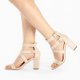 thumbnail image 2 of Sandalias De Mujer Con Tiras En El Tobillo Y Tacón En Bloque Entrecruzado Beige 41, 2 of 6