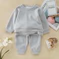 thumbnail image 2 of BJUTIR Baby Boys Casual Outfit Sets Wear Kids Knitted Outfits Ribbed Set Baby Tracksuit Clothes Sports Toddler Sweatshirt+Pants 2Pcs Girls Boys Boys Outfits&Set, 2 of 4
