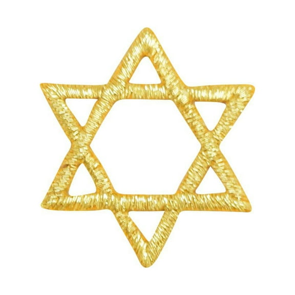 SMALL Hannukah Jewish Star of David GOLD Iron on Embroidered Patch Applique