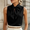 thumbnail image 5 of cocolona Summer Satin Tank Tops for Women Bow Neck Sleeveless Elegant Shirts Dressy Casual Solid Color Blouses, 5 of 5