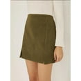 thumbnail image 3 of High Waist Mini Skirt with Slit, 3 of 5