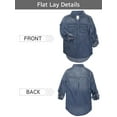 thumbnail image 5 of MixMatchy Women's Casual Daily Long/Roll Up Sleeve Button Down Denim Chambray Shirt (S-3XL), 5 of 6