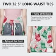 thumbnail image 6 of Christmas Stocking Apron-Garden Aprons for Women with Pockets-Cotton Linen Waterproof Kitchen Cooking Gardening Aprons Adjustable for Kitchen,Cooking,BBQ and Salon 32"x27", 6 of 7