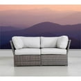 thumbnail image 2 of Living Source International Outdoor Wicker Loveseat w/ Cushions in Brown/Gray, 2 of 2