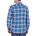 thumbnail image 5 of Demotime Men's Gingham Button Down Stretch Business Casual Blouse 2XL Blue Black Plaid, 5 of 5