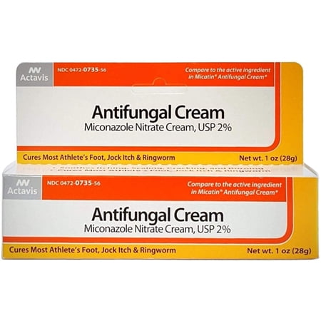 Actavis / Alpharma Miconazole Nitrate 2% Antifungal Cream - 1 oz, Pack of 3 Packaging may vary