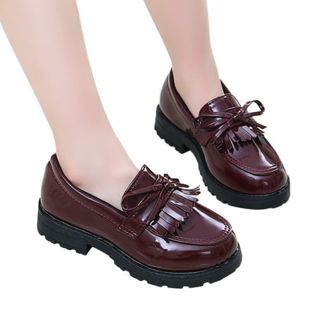 

Girls Slip on Leather Size 6 Toddler Shoes Girls Loafer Tassel Bow Flats Size 11 Girls Shoes School Dress Shoes for Boys Hiking Shoes Girls