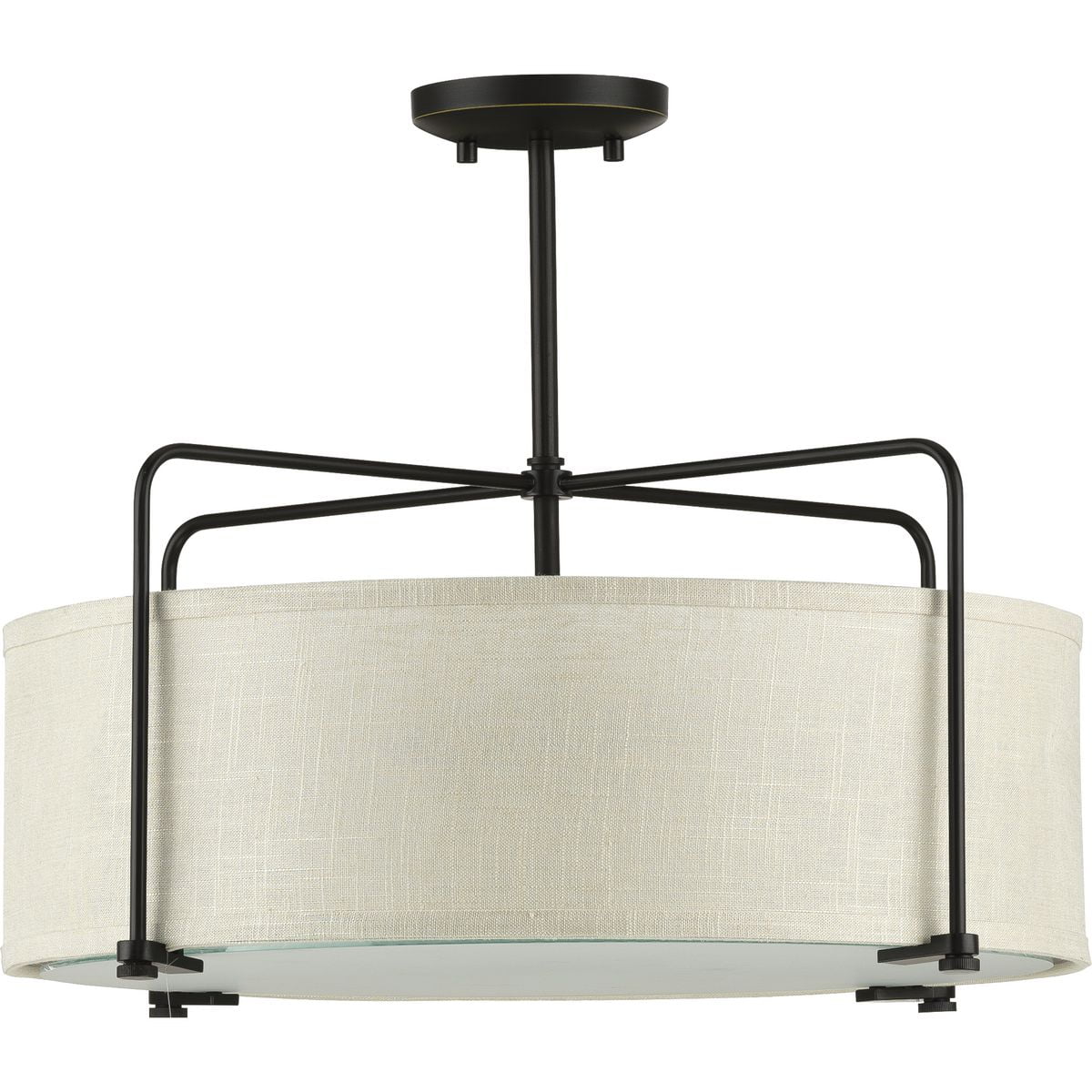 Open Box P350110-020-Progress Lighting-Kempsey - 11 Inch Height - Close-to-Ceiling Light - 3 Light - Flat Round Shade - Line Voltage-Antique Bronze Finish