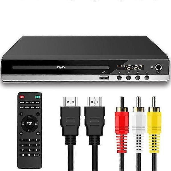 DVD player for TV with HDMI, DVD player that plays all regions, CD player for home stereo system, HDMI and RCA cable included