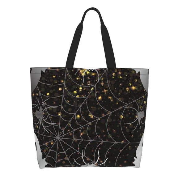 Kdxio Spiderweb Bats And A Spider Casual Tote Bags Women Big Capacity Shoulder Bag for Women Travel Shoulder Bags Handbags