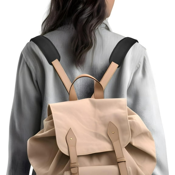 Monebena 2 Pcs Replacement Shoulder Strap Pad, Black Removable Luggage Bags Shoulder Strap Cushion Shoulder Relief Pad for Bag Backpack Satchel