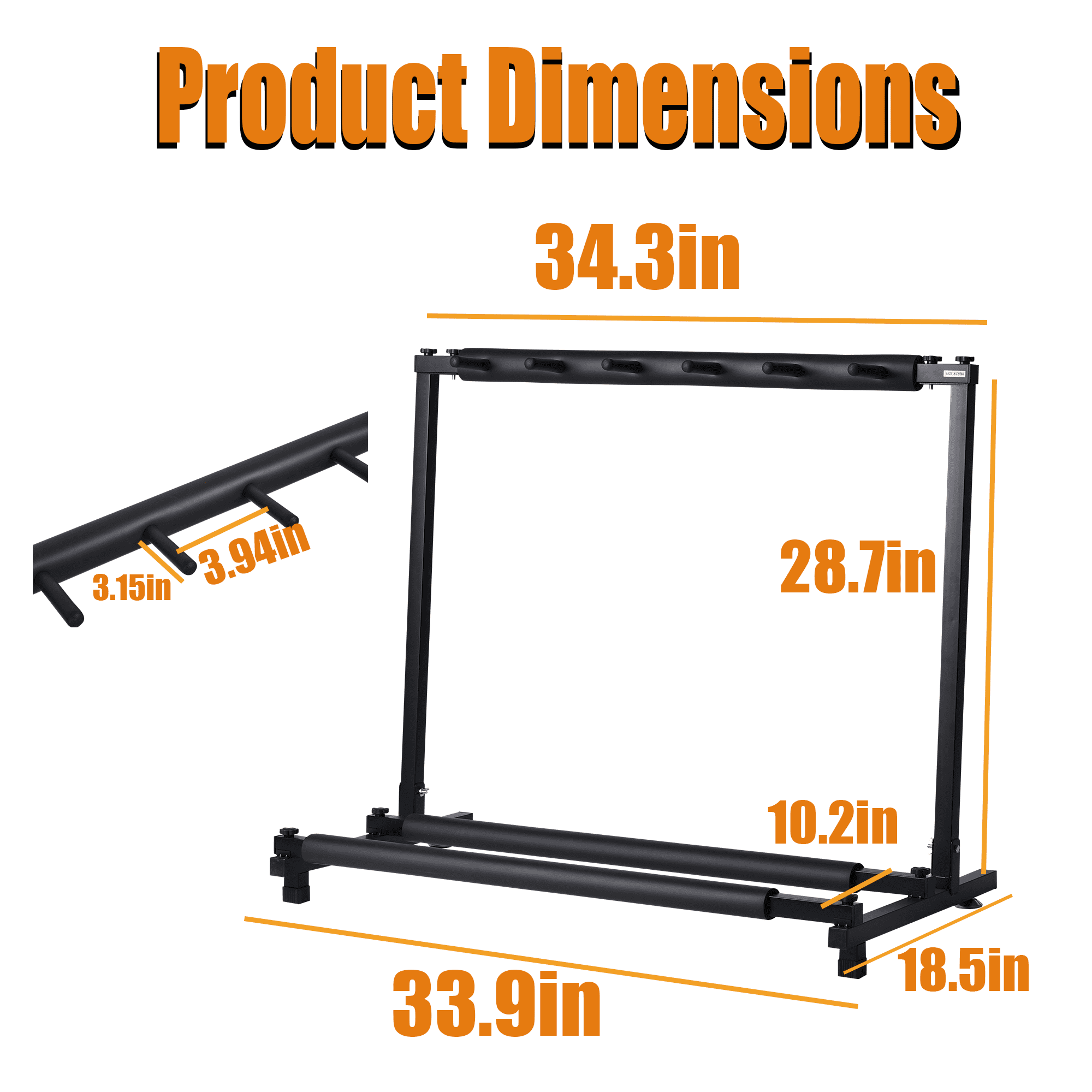 Olakula 5-Slot Multi Guitar Rack-Universal Guitar Floor Stand with Anti-Slip and Scratch Resistant Pads.