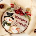 thumbnail image 3 of Santa Snowmen Christmas Wooden Door Sign Fashion Simple Holiday Decoration for Indoor Outdoor, 3 of 5