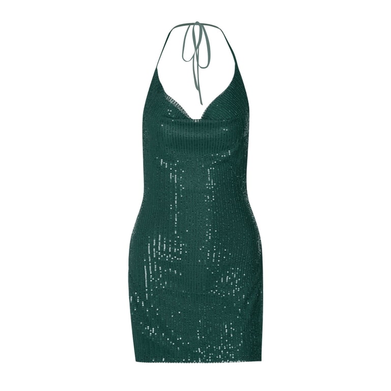 short emerald green sequin dress Dark Green Short Sequin Cocktail Party Dress Wine / 8 main image 1