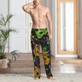 thumbnail image 2 of Kdxio Mardi Gras Surface Pattern Men's Pajama Pants, Elastic Waist with Drawstring and Pockets, Comfortable Loungewear-Small, 2 of 6