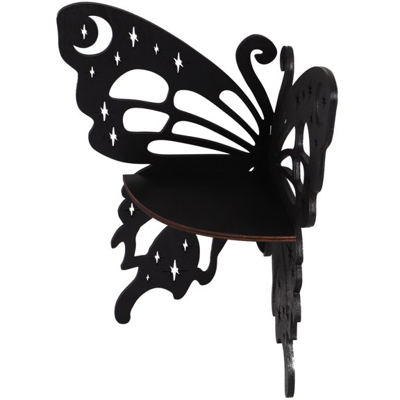 WRITWAA Black Wooden Corner Wall Shelf Rack for Living Room, Bedroom Storage and Decorative Display Organizer