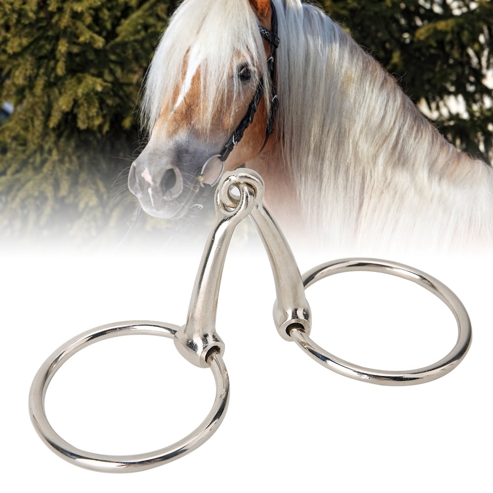 YLSHRF Stainless Steel Horse Ring Snaffle Bit Hollow Jointed Mouth for