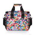 thumbnail image 7 of FORMRS Insulated Cooler Bag 24 Cans Capacity Soft Leakproof Lunch Box with Side Pockets, Blue Colorful Circles, 7 of 7