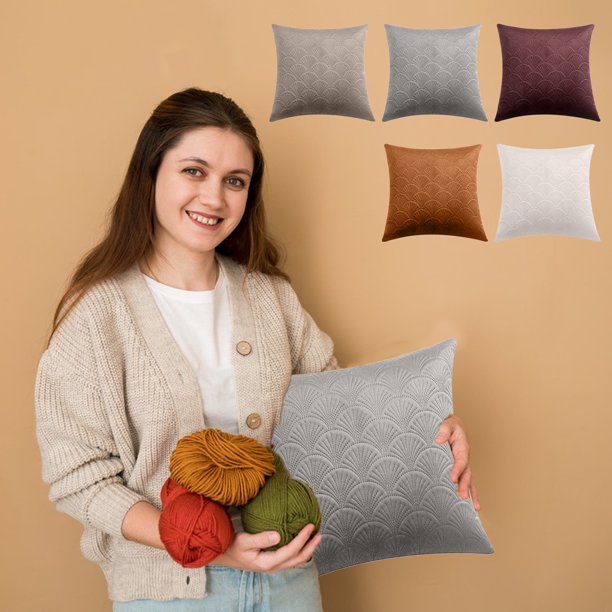 XWSHYW Almohada Nuevo Funda de Cojín con Estampado Retro de Terciopelo, Funda de Cojín con Diferentes Patrones
