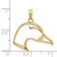 thumbnail image 3 of FB Jewels 14K Yellow Gold Duck Head Pendant Cut Out and Beveled, 3 of 4