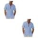 thumbnail image 3 of Camisa de hombre casual Sonducket manga corta Azul claro M, 3 of 6