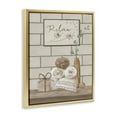 thumbnail image 4 of Stupell Industries Relax Bathroom Scene Typography Painting Gold Floater Framed Canvas Art Print Wall Art, 17 x 21, 4 of 10