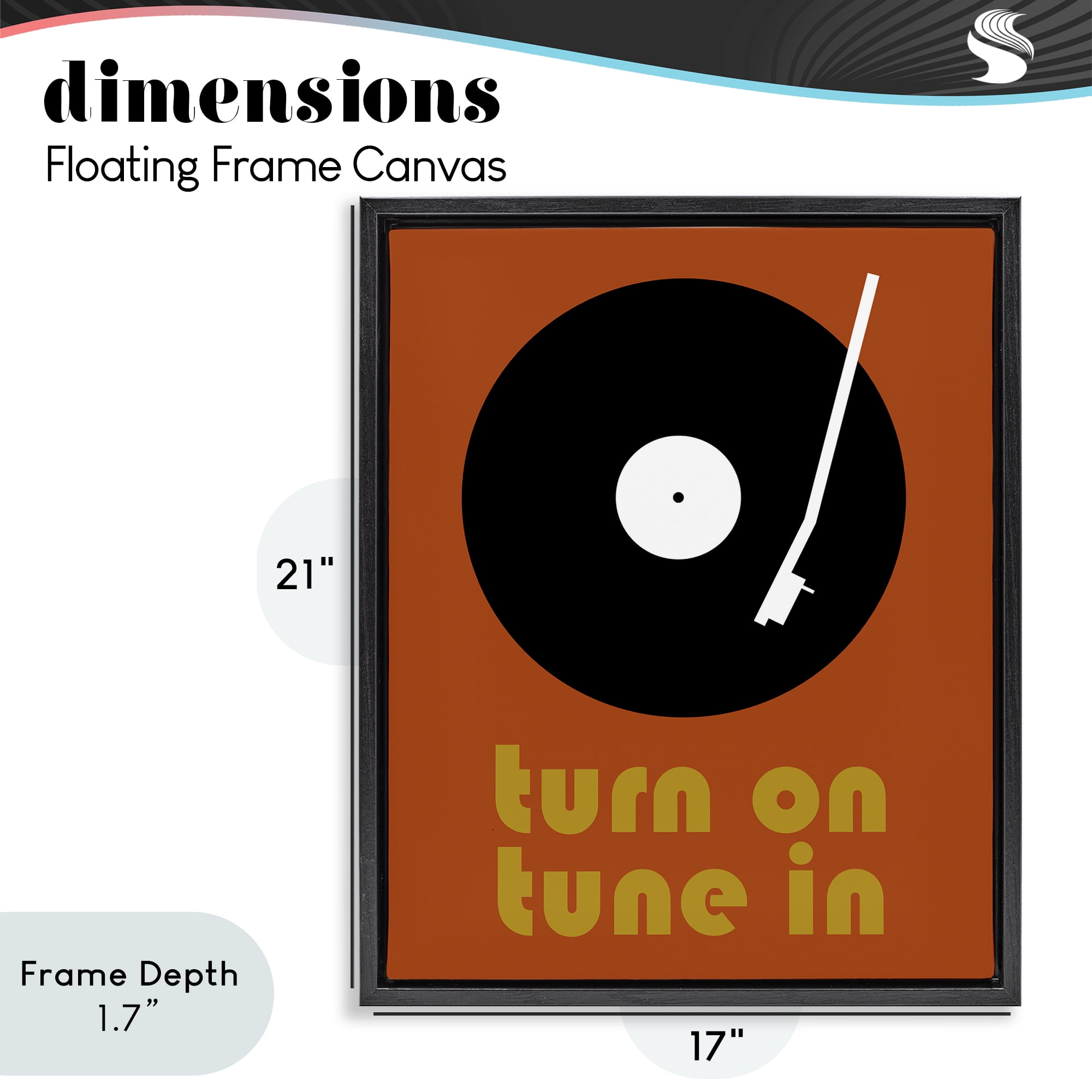 Stupell Industries Turn On Tune In Black Framed Floater Canvas Wall Art, design by Tom Quartermaine