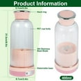 thumbnail image 4 of Mini Blender 400ml Portable Blender 1300mAh USB Rechargeable Electric Fruit Juicer Mixer Cup Travel Smoothie Blender Personal Blender Cup for Travel Juice Shakes Smoothies, 4 of 11
