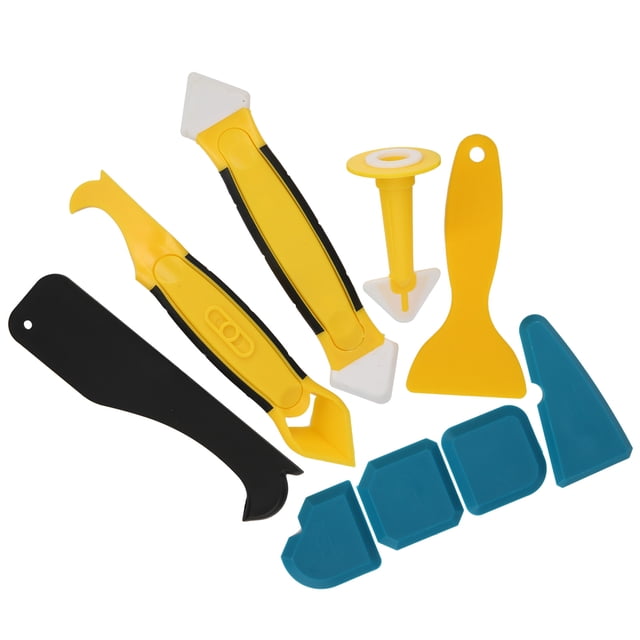 Sealant Finishing Tools Caulking Tools Grout Scraper Sealant Grout Scraper 9Pcs Sealant Tool Finishing Set Remover Caulking Grout Scraper For Bathroom Window Kitchen