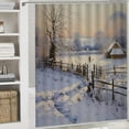 thumbnail image 6 of Fenyluxe Snowy Landscape Quick-Drying Shower Curtain Set for Bathroom 100% Polyester Washable Home Bathtubs Bathroom Decoration with Hooks 60x72, 6 of 7
